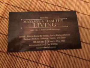 Massage and Healthy Living in Cary review featured by top NC travel blog, Food Diary of a City Girl