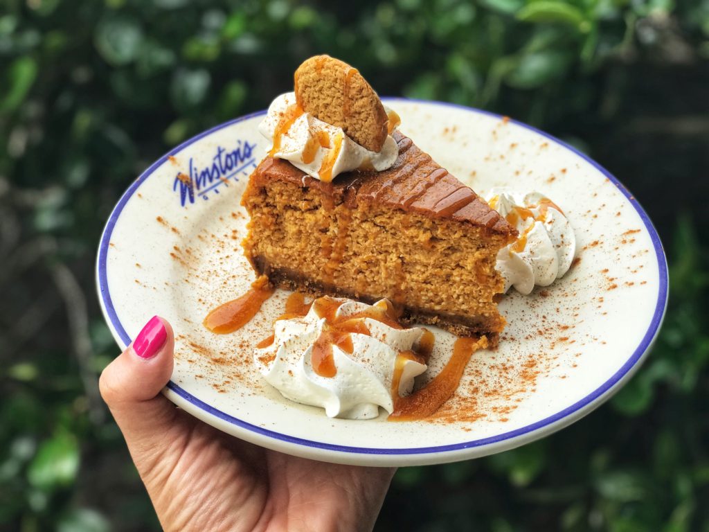 8 Pumpkin Spice Food & Drink to Sample this Fall in Raleigh, Durham & beyond featured by top NC foodie blog, Food Diary of A City Girl: Winston Grille's Pumpkin Cheesecake