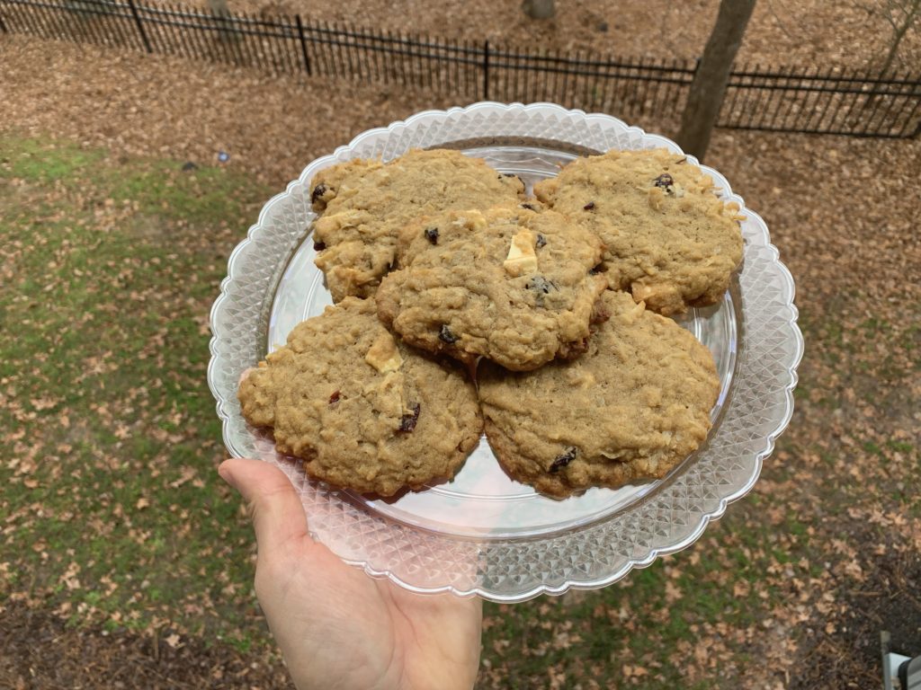 Easy and Quick Super Bowl Party Food Ideas featured by top North Carolina food blog, Food Diary of a City Girl: image of white chocolate cranberry cookies