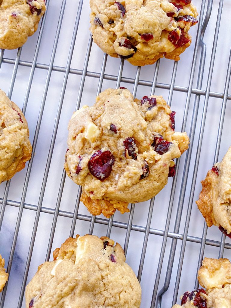 White Chocolate Cranberry Cookies featured by top NC food blogger, Food Diary of a City Girl