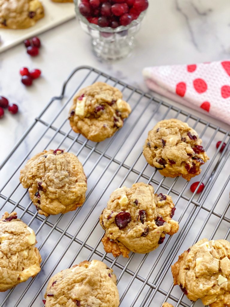 White Chocolate Cranberry Cookies featured by top NC food blogger, Food Diary of a City Girl