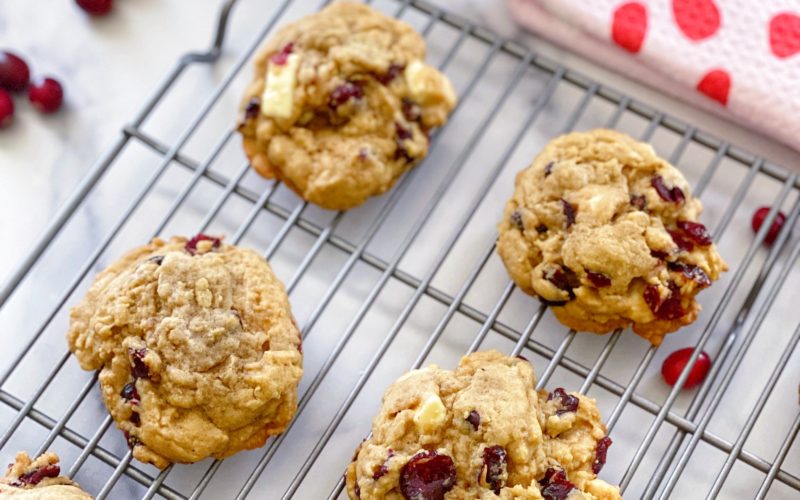 White Chocolate Cranberry Cookies featured by top NC food blogger, Food Diary of a City Girl