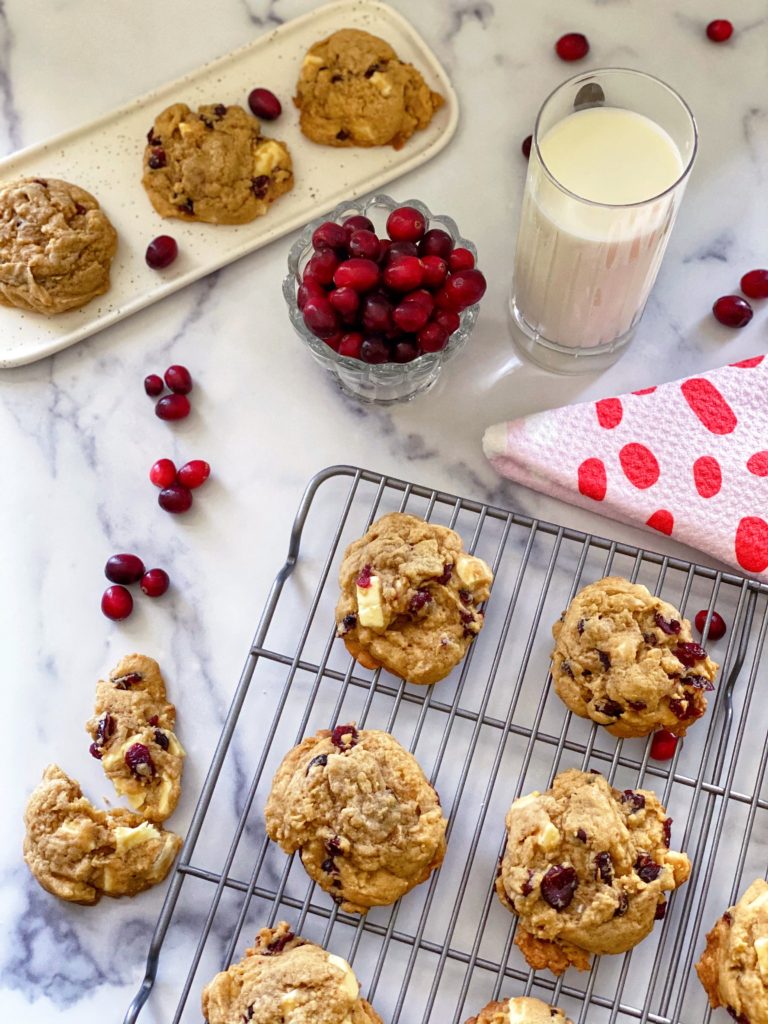 White Chocolate Cranberry Cookies featured by top NC food blogger, Food Diary of a City Girl