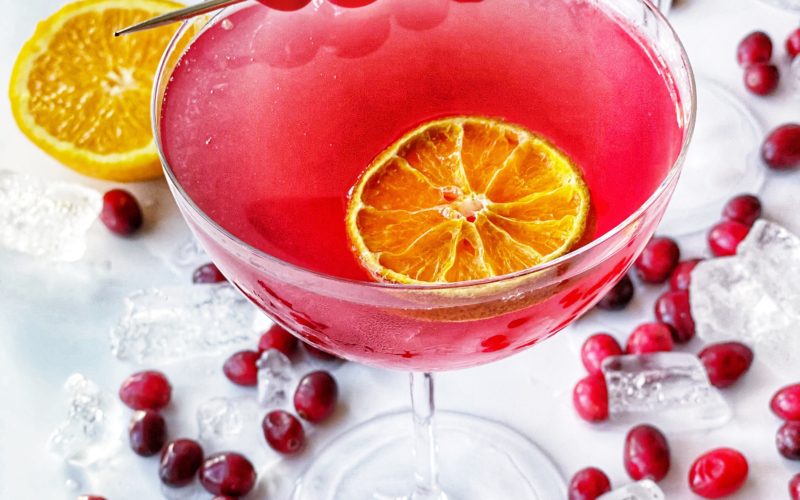 Cranberry Orange Margarita cocktail Recipe featured by top NC food blogger, Food Diary of a City Girl