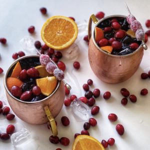 Cranberry Orange Moscow Mule Recipe featured by top NC food blogger, Food Diary of a City Girl