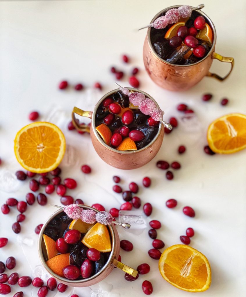 Cranberry Orange Moscow Mule Recipe featured by top NC food blogger, Food Diary of a City Girl