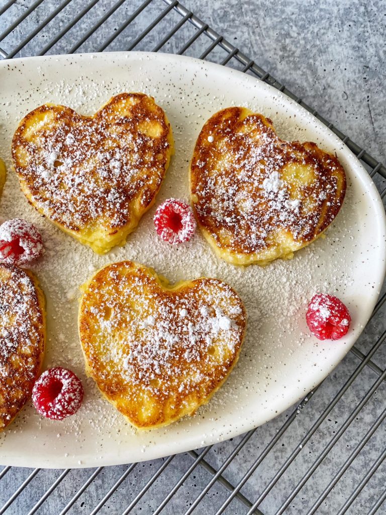 Lemon Ricotta Pancakes Recipe, perfect for Valentine's Day Breakfast, featured by top US food blogger, Food Diary of a City Girl.