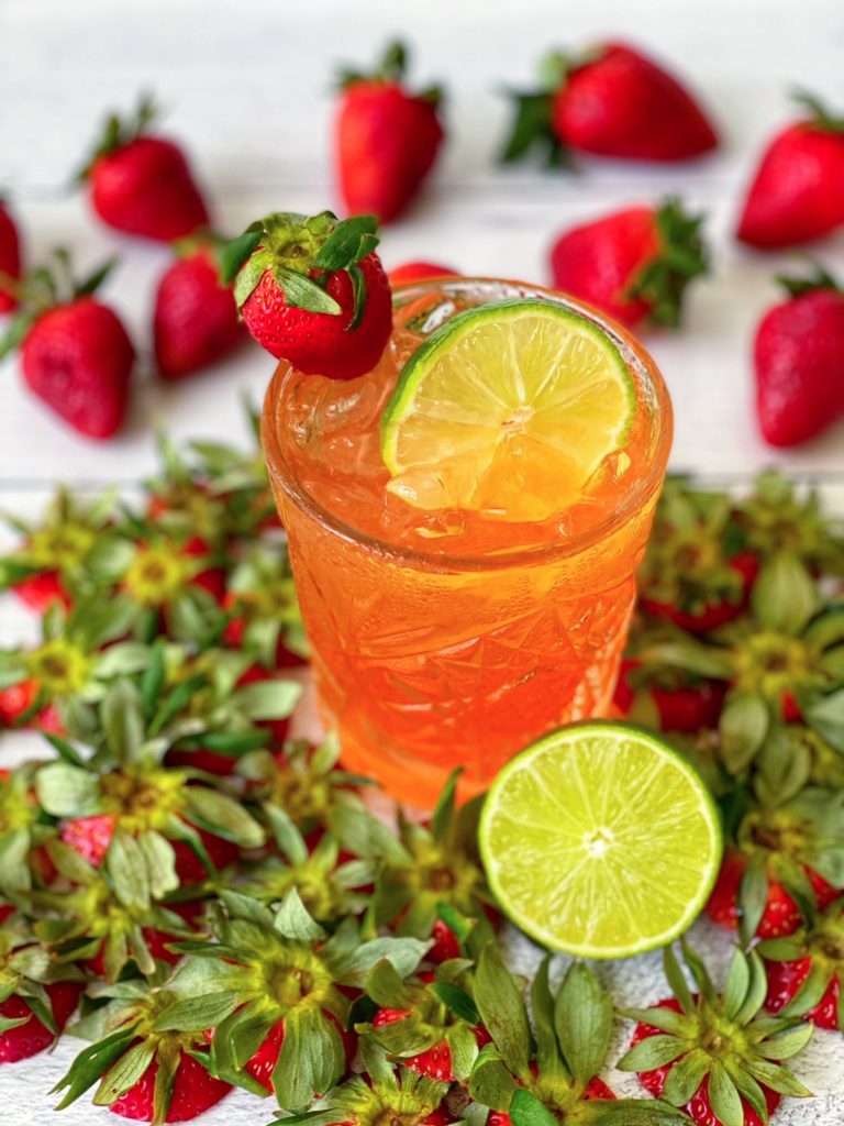 Strawberry Shrub Margarita Recipe, a Refreshing Cinco de Mayo Cocktail featured by top US cocktail blogger, Food Diary of a City Girl