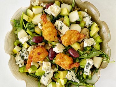 Alba Salad with Air Fryer Butterfly Shrimp, a recipe featured by top NC food blogger, Food Diary of a City Girl